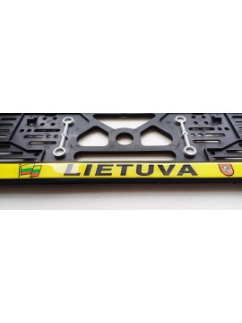 License plate frame with rubber gaskets and polymer sticker LIETUVA R22